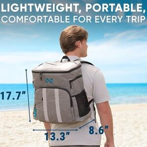 Everlasting Comfort Backpack Cooler Massive Gray Cold 24 Hours Lightweight New